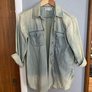 Light wash button down
